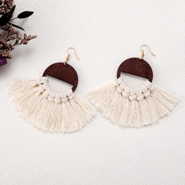 Hand-woven Earrings Macrame Tassel