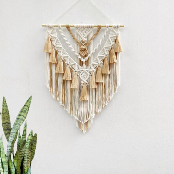 macrame tapestry khaki