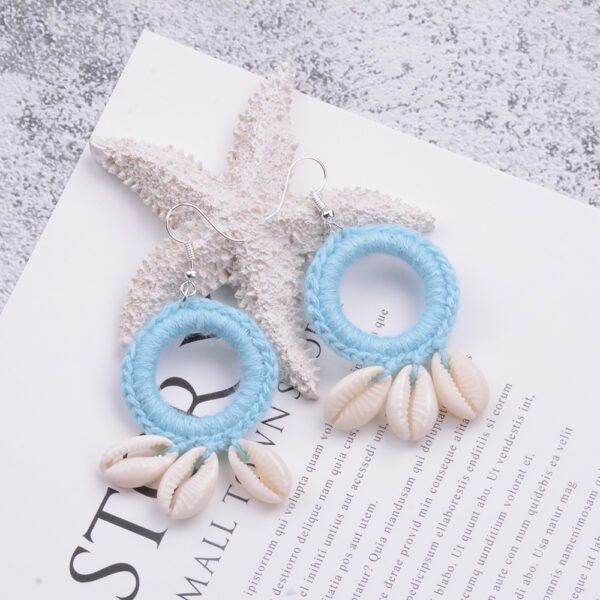 shell macrame earrings