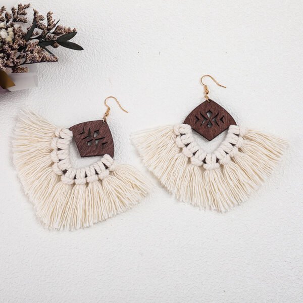 Hand-woven Earrings Macrame Tassel