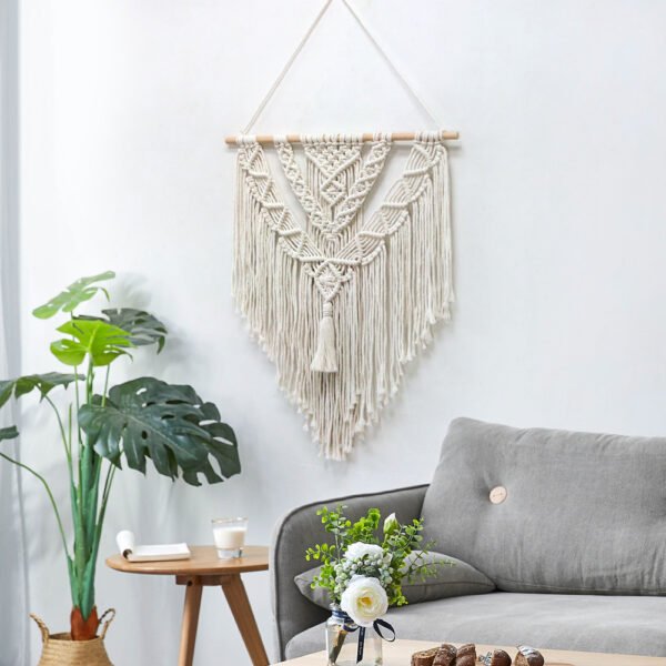 Hand-woven Background Macrame Tapestry