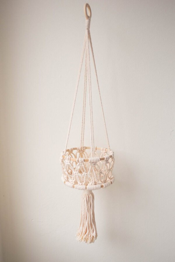 macrame vegetable basket single layer