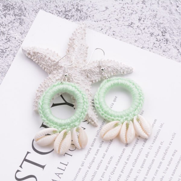 shell macrame earrings