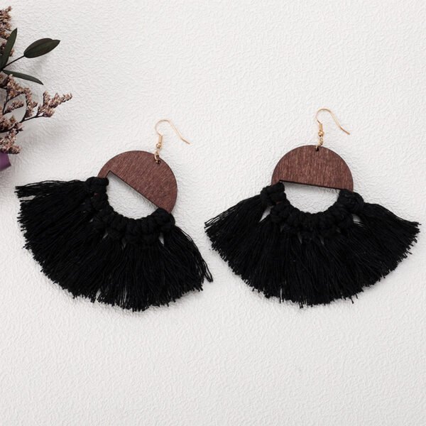 Hand-woven Earrings Macrame Tassel