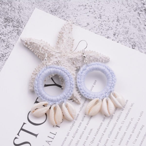 shell macrame earrings