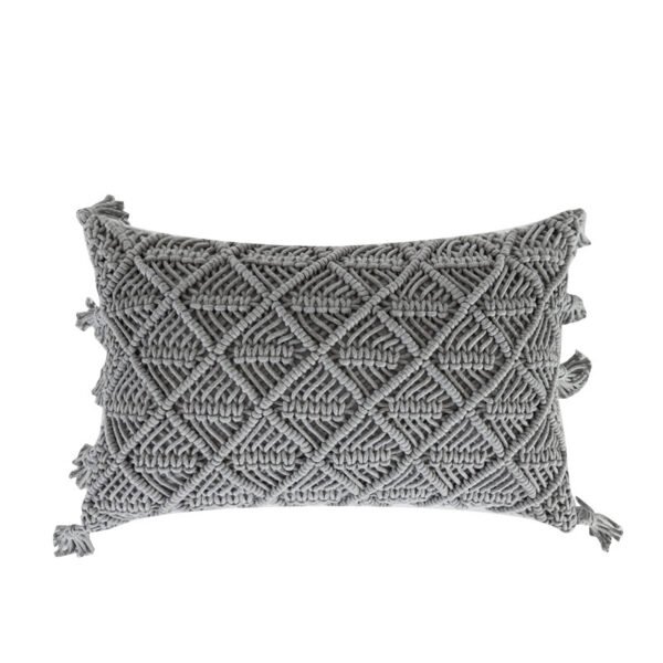 Knitted bedroom Macrame pillow