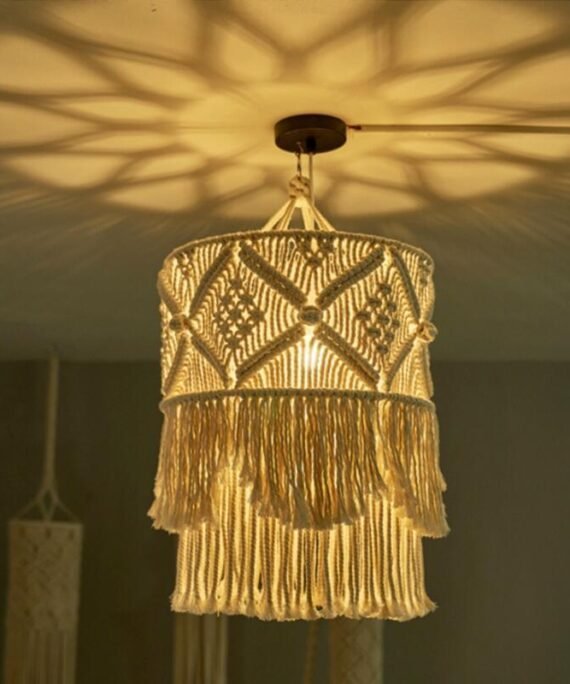 Handmade Woven Macrame Lampshade