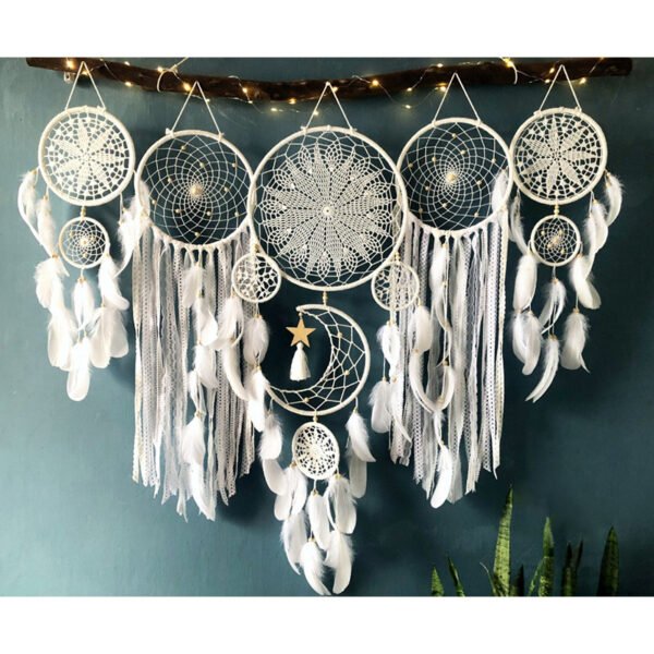 macrame dream catcher white