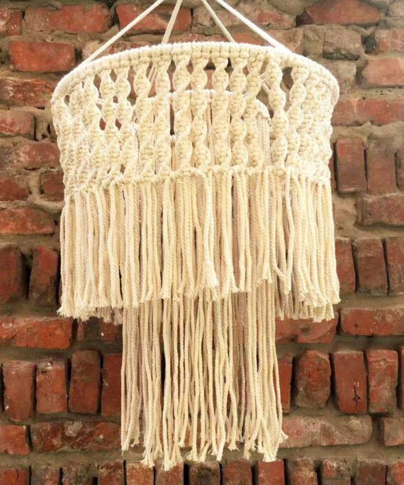 Hand-woven Macrame Lampshade