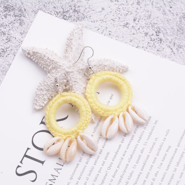 shell macrame earrings