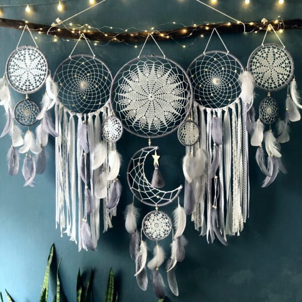 macrame dream catcher grey