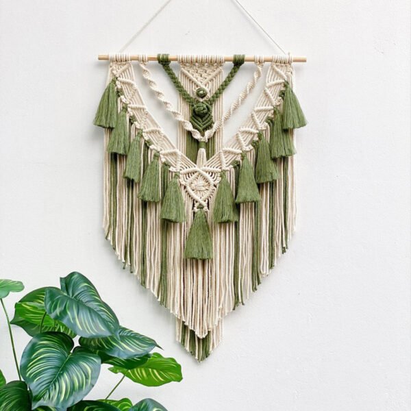 macrame tapestry army green