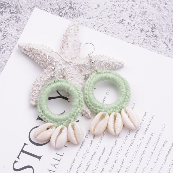 shell macrame earrings