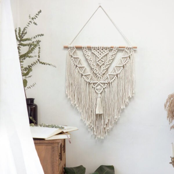 Hand-woven Background Macrame Tapestry