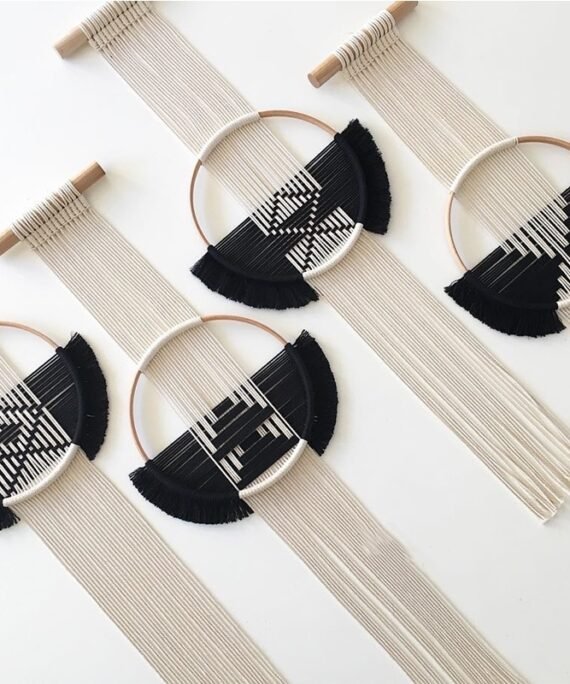 Woven circular Macrame tapestry