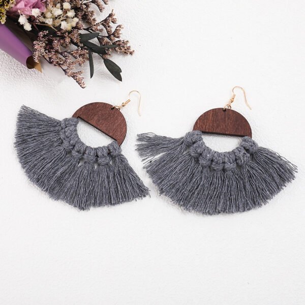 Hand-woven Earrings Macrame Tassel