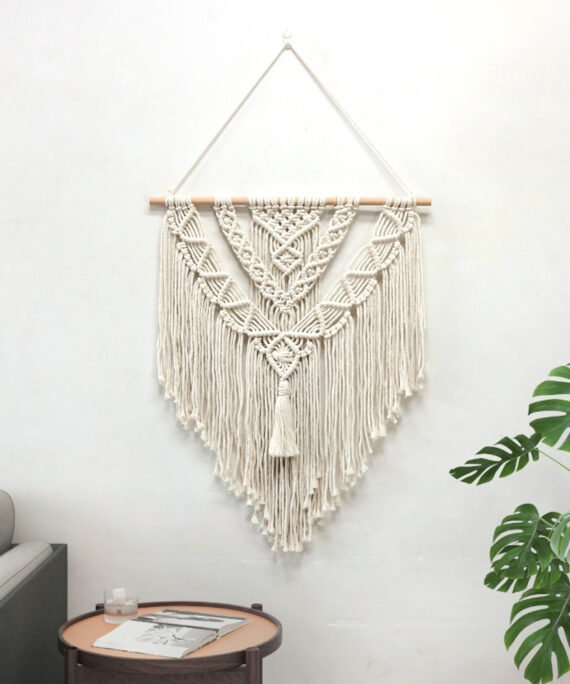 Hand-woven Background Macrame Tapestry