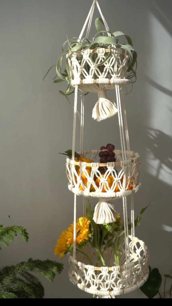 Macrame Three layer Vegetable Basket