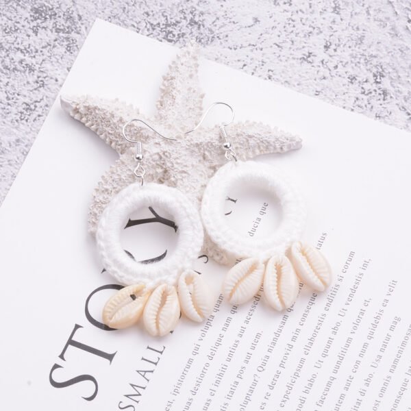 shell macrame earrings