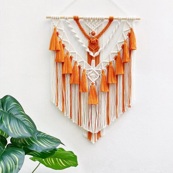 macrame tapestry orange