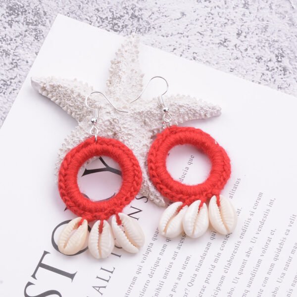 shell macrame earrings