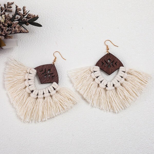 Hand-woven Earrings Macrame Tassel