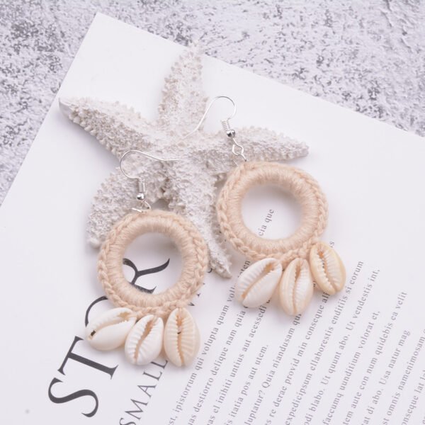 shell macrame earrings