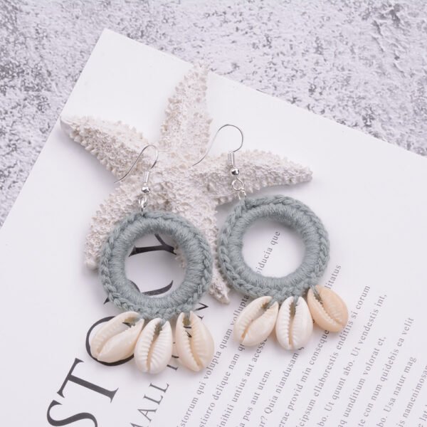 shell macrame earrings