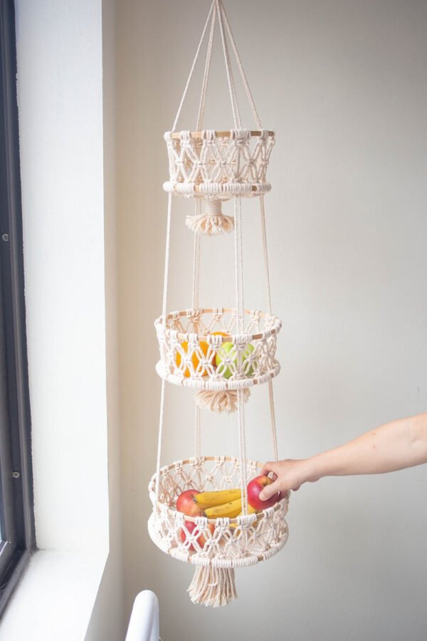 Macrame Three layer Vegetable Basket