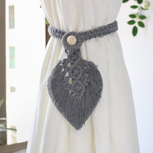 gray macrame curtain