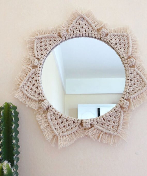 Macrame mirror Sunflower