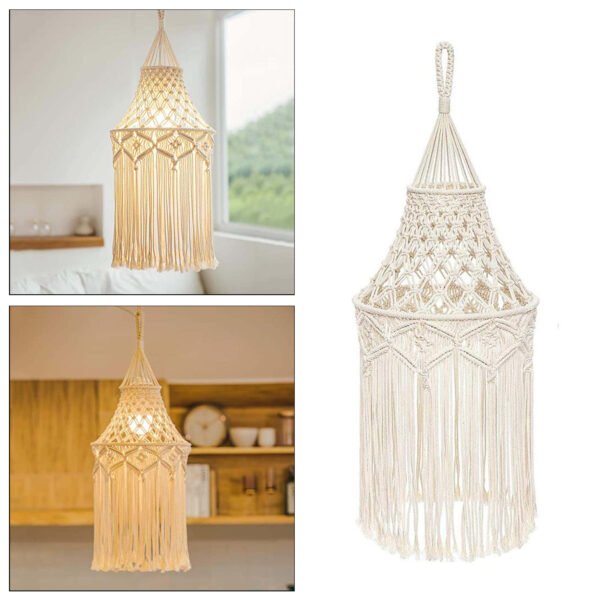 Macrame lightshade Bohemian Style Hand-woven Lampshade Tapestry