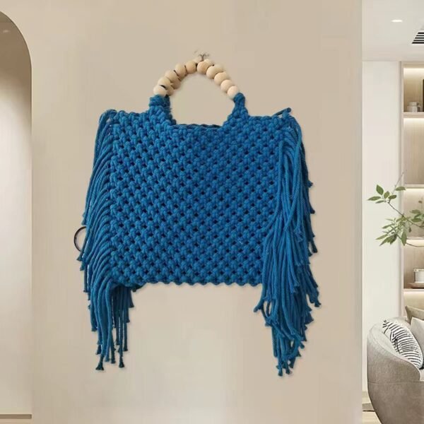 Blue macrame Crossbody Mini Bag