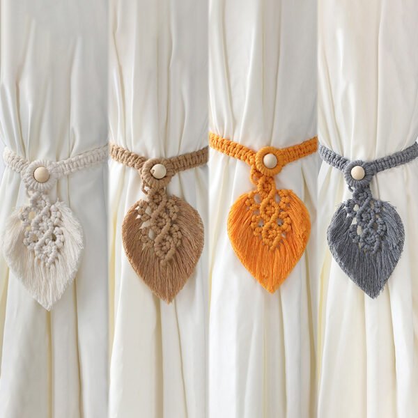 Macrame curtain Bohemian Simple Tassel Leaf Woven