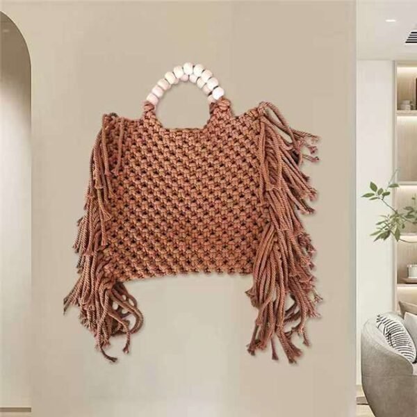 brown macrame Crossbody Mini Bag