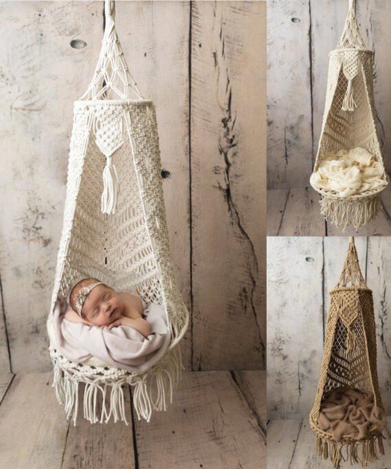 Macrame baby swing